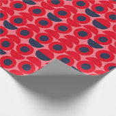 Rood Geometrisch Patroon Verpakkend Document Cadeaupapier (Hoek)