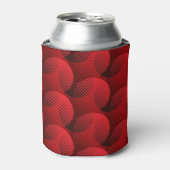 Rood Geometrisch: Raster Line Art Blikjeskoeler (Blikje Voorkant)