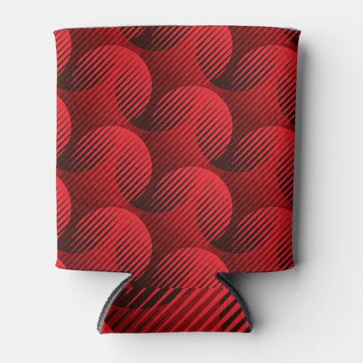 Rood Geometrisch: Raster Line Art Blikjeskoeler (Voorkant)