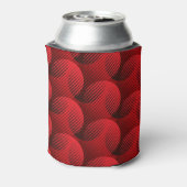 Rood Geometrisch: Raster Line Art Blikjeskoeler (Blikje Achterkant)