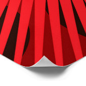 Rood Geometrisch: Raster Line Art Poster (Hoek)