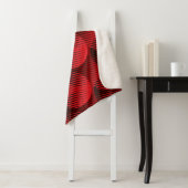 Rood Geometrisch: Raster Line Art Sherpa Deken (In situ)