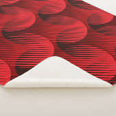 Rood Geometrisch: Raster Line Art Sherpa Deken (3/4)