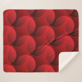 Rood Geometrisch: Raster Line Art Sherpa Deken (Voorkant (horizontaal))