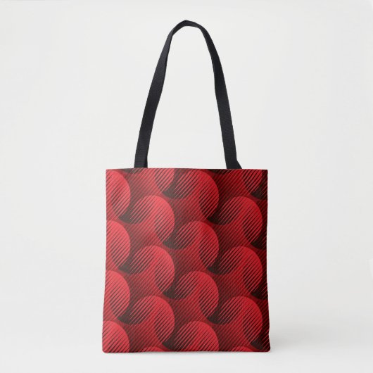 Rood Geometrisch: Raster Line Art Tote Bag (Voorkant)