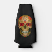 Rood-geoogste suikerschedel Zombie-fles Flesjeskoeler (Voorkant)