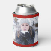 Rood Gepersonaliseerd 2 het Malplaatje van de Foto Blikjeskoeler (Blikje Voorkant)