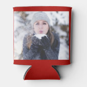 Rood Gepersonaliseerd 2 het Malplaatje van de Foto Blikjeskoeler (Voorkant)