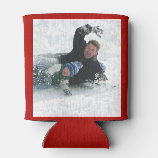 Rood Gepersonaliseerd 2 het Malplaatje van de Foto Blikjeskoeler (Achterkant)