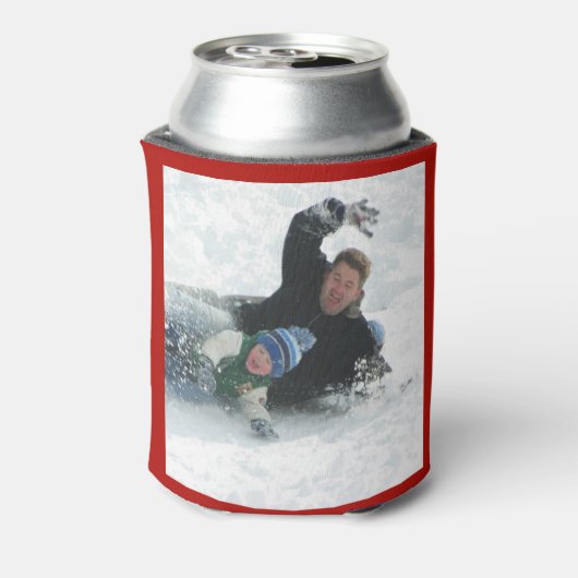 Rood Gepersonaliseerd 2 het Malplaatje van de Foto Blikjeskoeler (Blikje Achterkant)