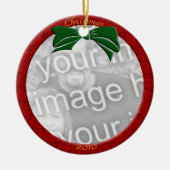 Rood gepersonaliseerd foto Ornament (Voorkant)