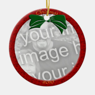Rood gepersonaliseerd foto Ornament