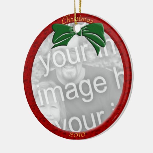 Rood gepersonaliseerd foto Ornament (Links)