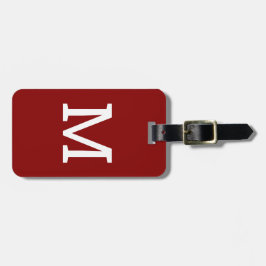Rood Gepersonaliseerd Monogram Initiaal Bagagelabe Bagagelabel