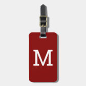 Rood Gepersonaliseerd Monogram Initiaal Bagagelabe Bagagelabel (Voorkant verticaal)