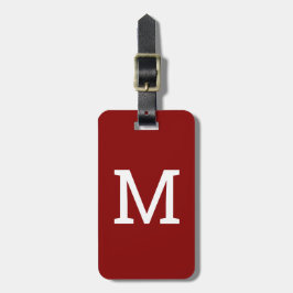 Rood Gepersonaliseerd Monogram Initiaal Bagagelabe Bagagelabel