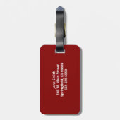 Rood Gepersonaliseerd Monogram Initiaal Bagagelabe Bagagelabel (Achterkant verticaal)