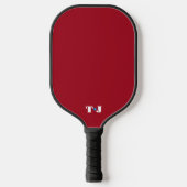 Rood gepersonaliseerd monogram pickleball paddle (Voorkant)