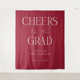 Rood Gepersonaliseerd Proost op het Afstudeerder F Wandkleed