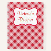 Rood Gepersonaliseerd Recept Kookboek Notitieboek  (Voorkant)