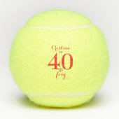 Rood Gepersonaliseerde 40 & Foxy Tennisballen (Voorkant)