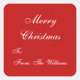 Rood Gepersonaliseerde Kerst Gift Label Stickers