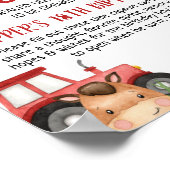 Rood geplakt Boerderij van trekker Poster (Hoek)