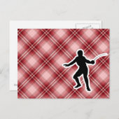 Rood geplakt hek briefkaart (Voorkant / Achterkant)