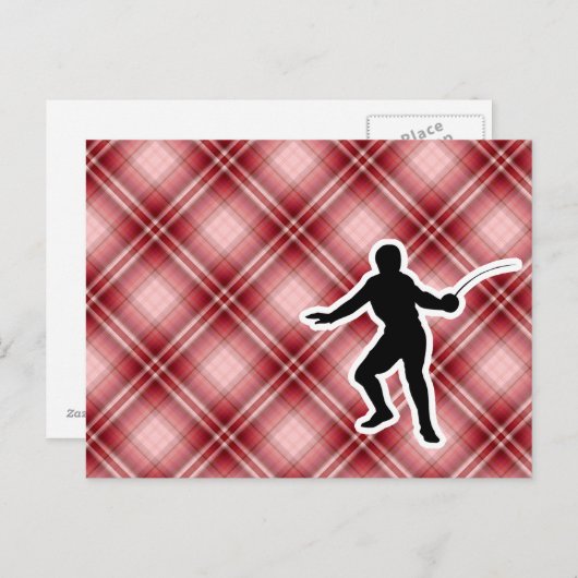 Rood geplakt hek briefkaart (Voorkant / Achterkant)