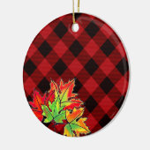 Rood geplakt Herfst Maple Leaves county classic Keramisch Ornament (Links)