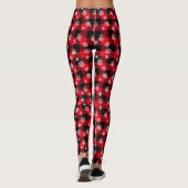 Rood geplakt kerstpatroon leggings (Achterkant)