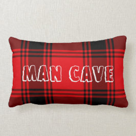 Rood geplakt Man Cave Lumbar Sierkussen Kussen