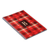 Rood geplakt met aangepast monogram notitieboek (Rechterzijde)