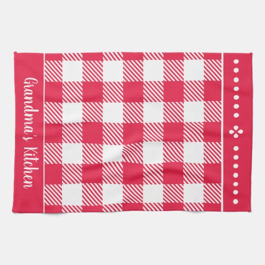 rood geplakt naam theedoek (Horizontaal)