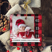 Rood geplakt pine-boom - Baby geboortevlekken en f Keramisch Ornament