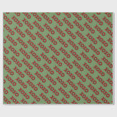 Rood geplakt XOXO groen patroon Cadeaupapier (Vlak)