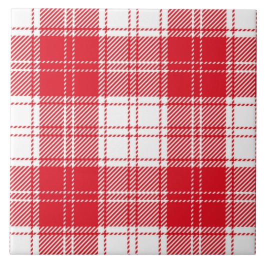 Rood geplakte keramische Tegel Tegeltje (Voorkant)