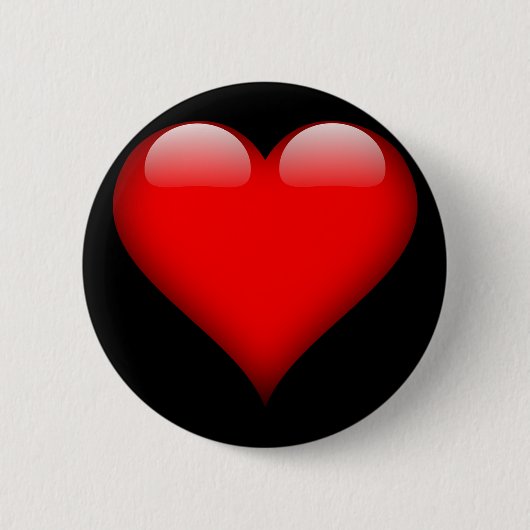 Rood gepolijst hart ronde button 5,7 cm (Voorkant)
