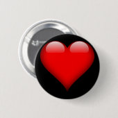 Rood gepolijst hart ronde button 5,7 cm (Voorkant /achterkant)