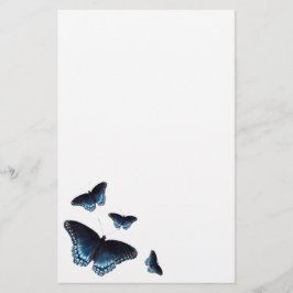 Rood-Gepootte admiraal Donkere Blauwe Butterflies  Briefpapier