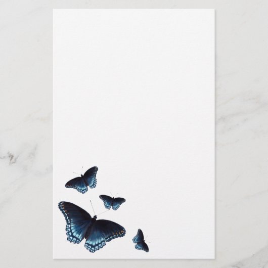 Rood-Gepootte admiraal Donkere Blauwe Butterflies  Briefpapier (Voorkant)
