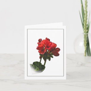 Rood geranium botanische ketelkaart kaart