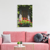 Rood geranium Flowers Box Canvas Afdruk (Insitu (Woonkamer))