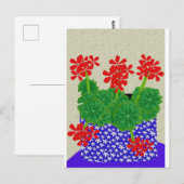 Rood geraniumBriefkaart Briefkaart (Voorkant / Achterkant)