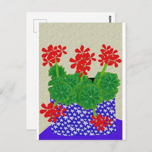 Rood geraniumBriefkaart Briefkaart (Voorkant / Achterkant)