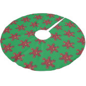 Rood-Gerbera Daisy Snowflake Pattern-rok Kerstboom Rok (Gekanteld)