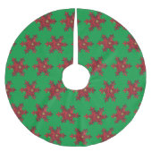 Rood-Gerbera Daisy Snowflake Pattern-rok Kerstboom Rok (Voorkant)