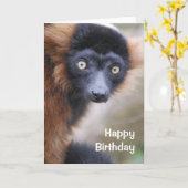 Rood gerimpeld lemur Wenskaart Kaart (Gele Bloem)