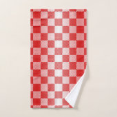 Rood geruit geometrisch bad handdoek (Handdoek)