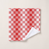Rood geruit geometrisch bad handdoek (Wasdoekje)